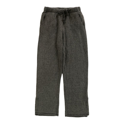 Straight-Legged Pants with Side Slits (Reversed-Fabric)