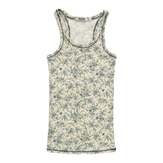 Racerback Tank (Petite Blue Florals Pattern)