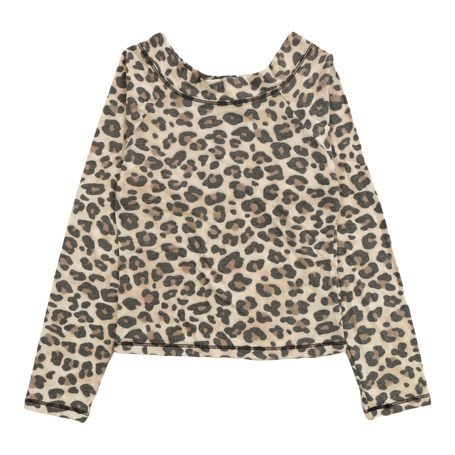 Boat-Neck Top (Leopard Pattern)