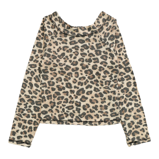 Boat-Neck Top (Leopard Pattern)