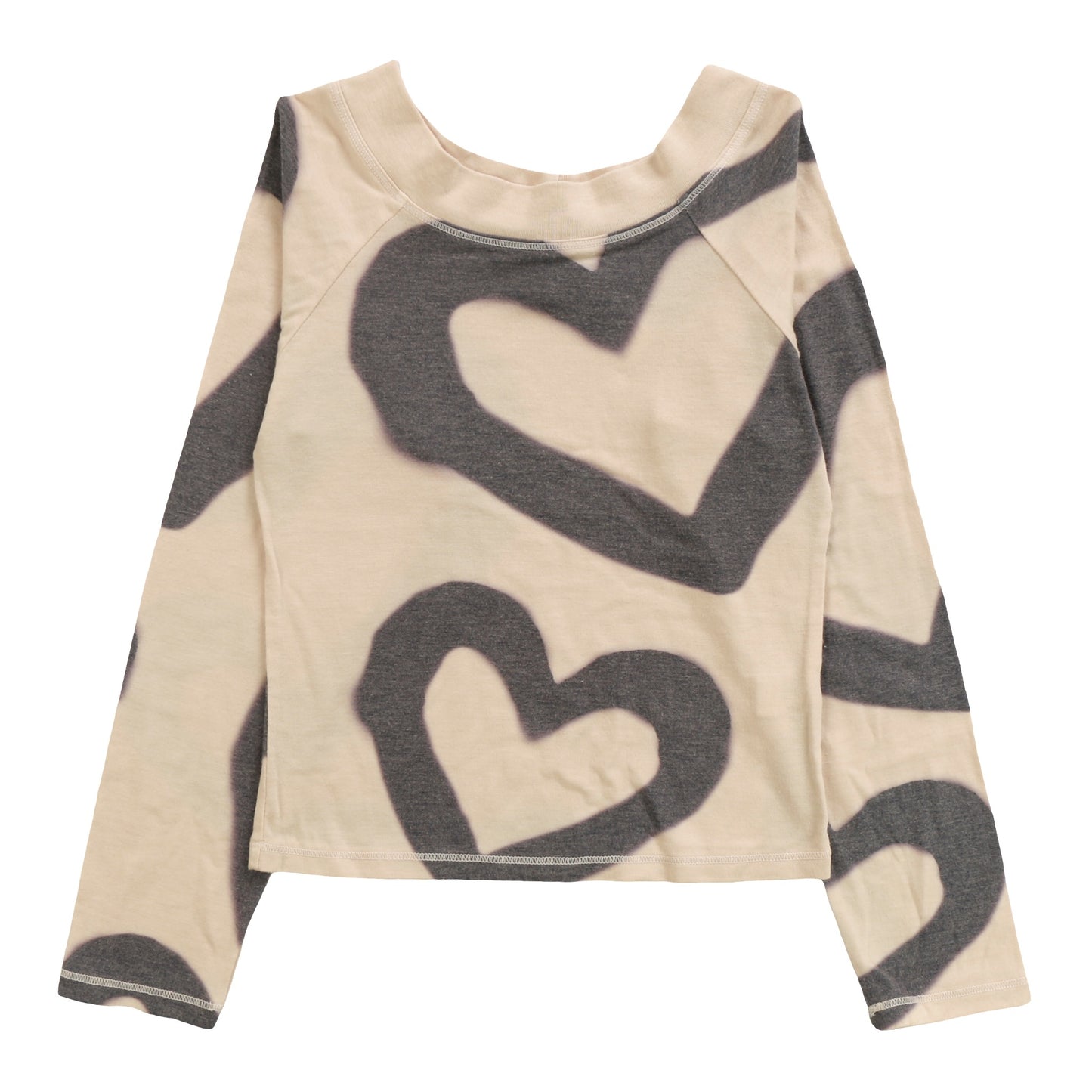 Boat-Neck Top (Large Heart Outlines Pattern)