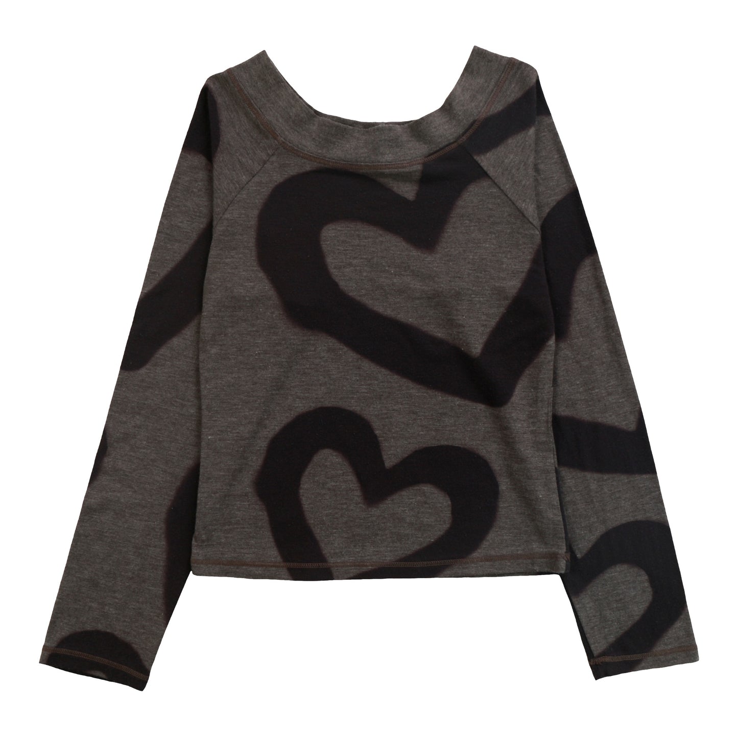 Boat-Neck Top (Large Heart Outlines Pattern)