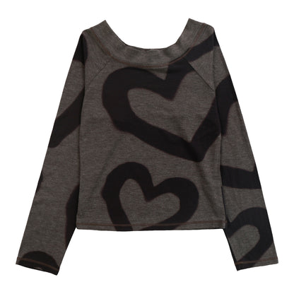 Boat-Neck Top (Large Heart Outlines Pattern)