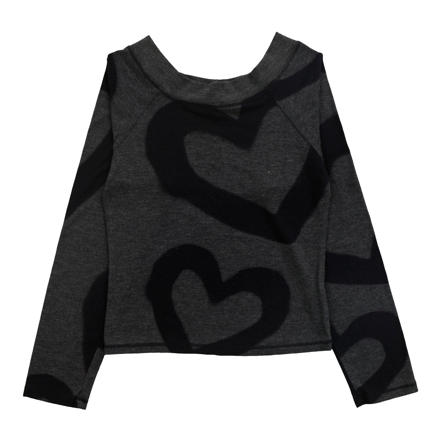 Boat-Neck Top (Large Heart Outlines Pattern)