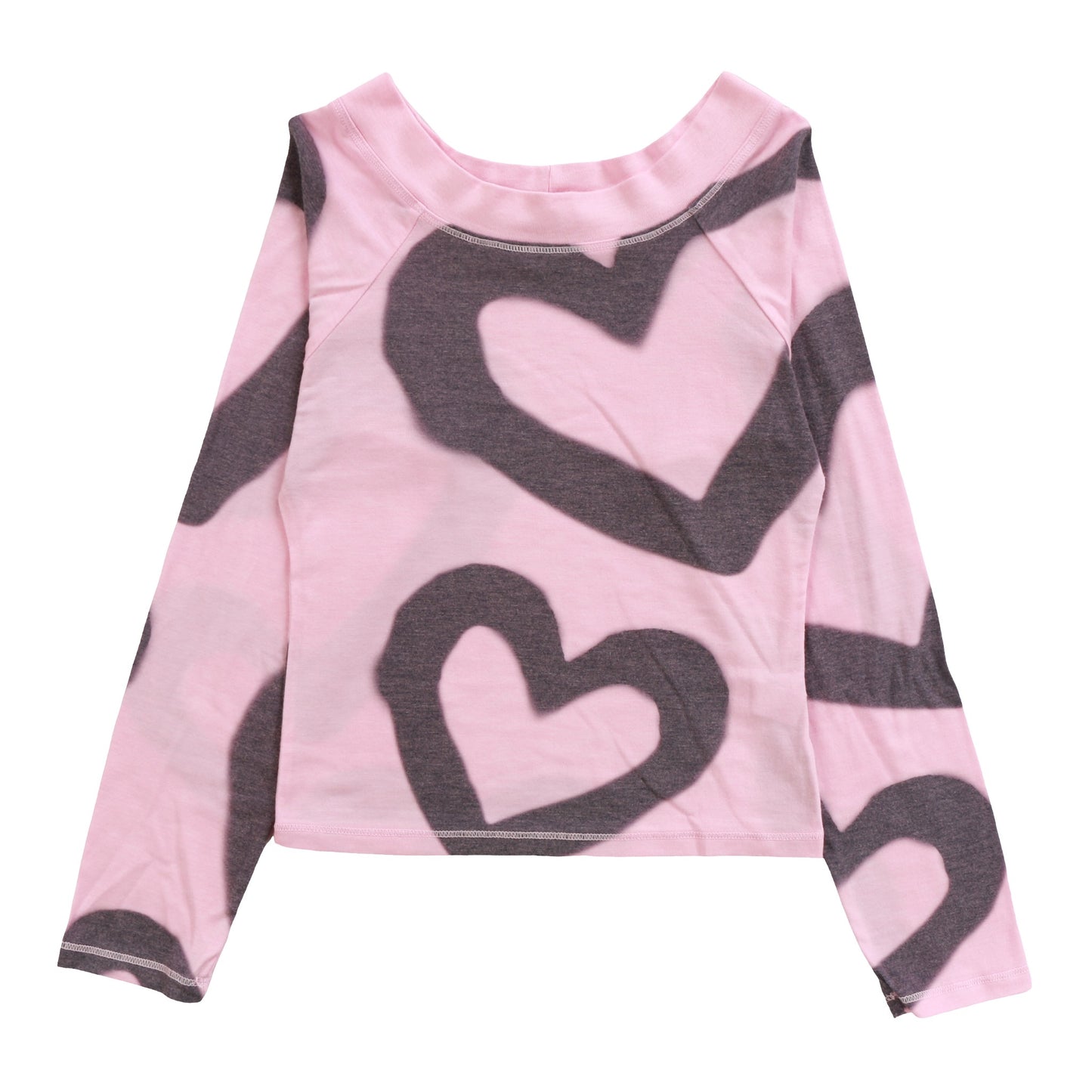 Boat-Neck Top (Large Heart Outlines Pattern)