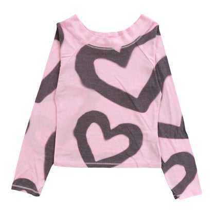 Boat-Neck Top (Large Heart Outlines Pattern)