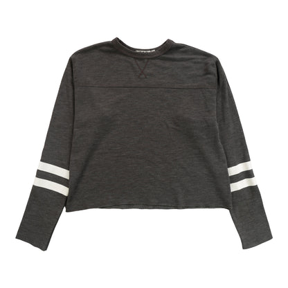 Long-Sleeved Crew Top (Two White Stripes)