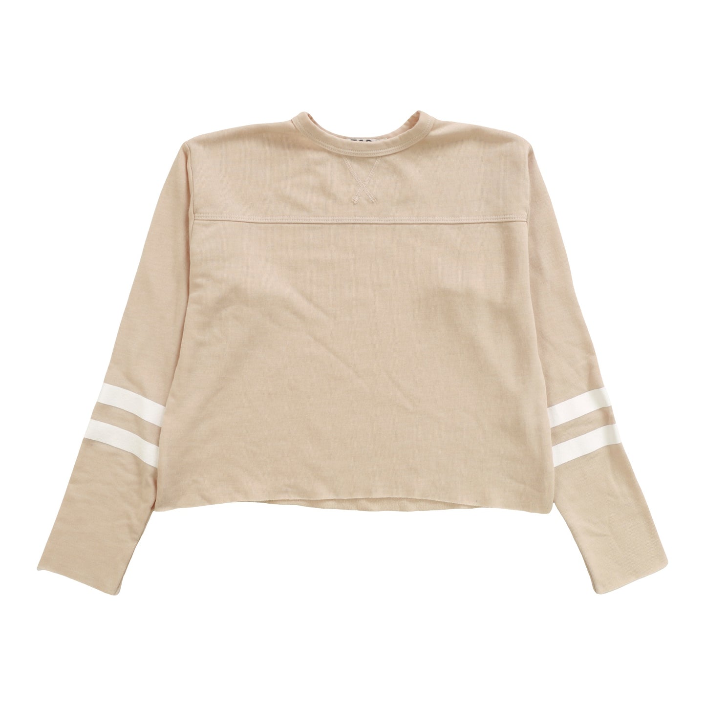 Long-Sleeved Crew Top (Two White Stripes)