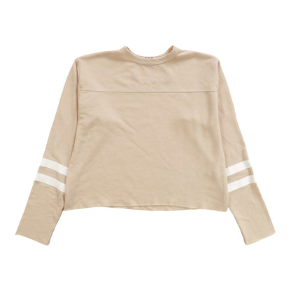 Long-Sleeved Crew Top (Two White Stripes)