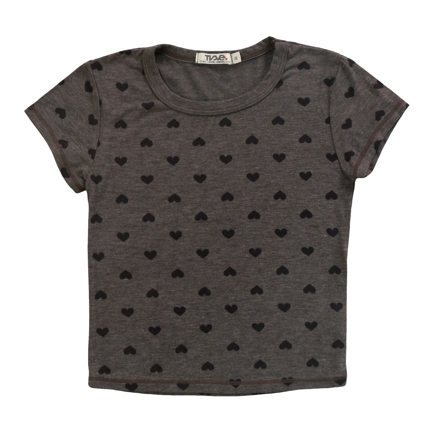Heather Signature Cap Sleeve Tee (Mini Black Hearts Pattern)