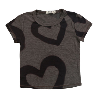 Heather Signature Cap Sleeve Tee (Large Heart Outlines Pattern)