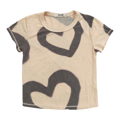 Heather Signature Cap Sleeve Tee (Large Heart Outlines Pattern)