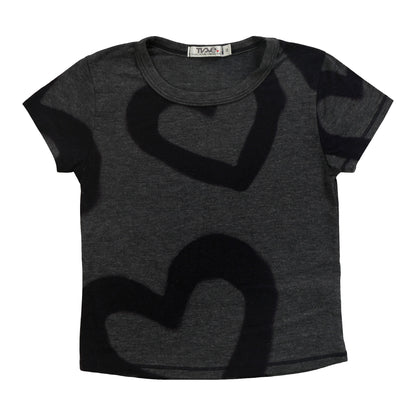 Heather Signature Cap Sleeve Tee (Large Heart Outlines Pattern)