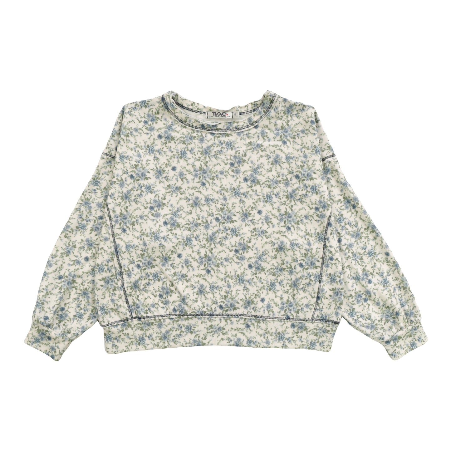 Dolman Sweater Top (Petite Blue Florals Pattern)