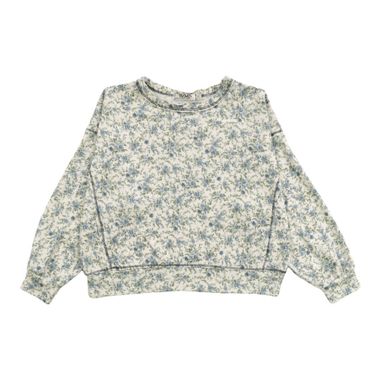Dolman Sweater Top (Petite Blue Florals Pattern)