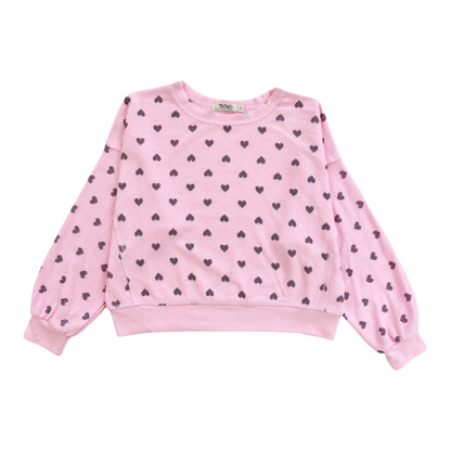 Dolman Sweater Top (Mini Black Hearts Pattern)
