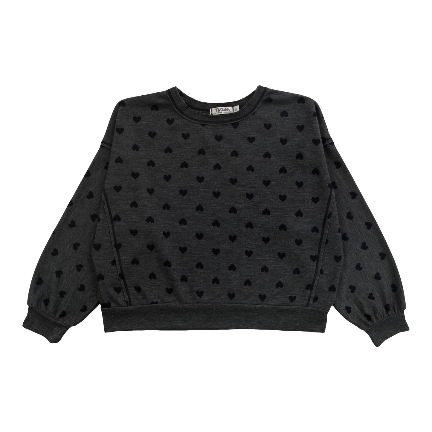 Dolman Sweater Top (Mini Black Hearts Pattern)