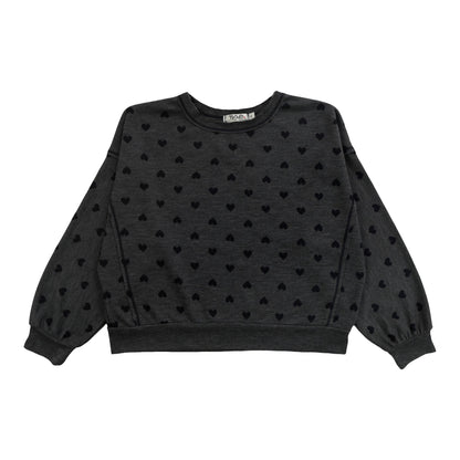 Dolman Sweater Top (Mini Black Hearts Pattern)
