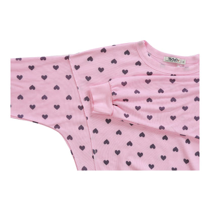 Dolman Sweater Top (Mini Black Hearts Pattern)