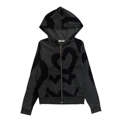 Heather Hooded Jacket (Large Heart Outlines Pattern)