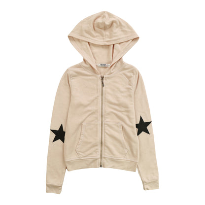 Heather Hooded Jacket (Black Star on Sleeve Print)
