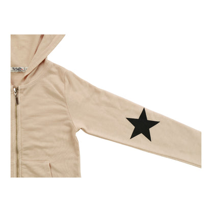 Heather Hooded Jacket (Black Star on Sleeve Print)