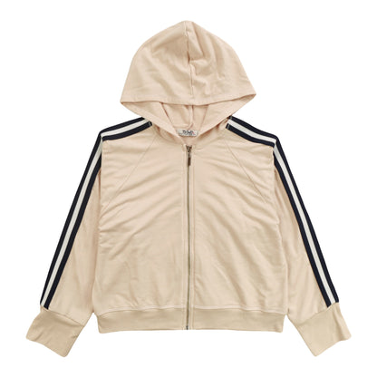 Heather Hooded Jacket with Sports Stripe