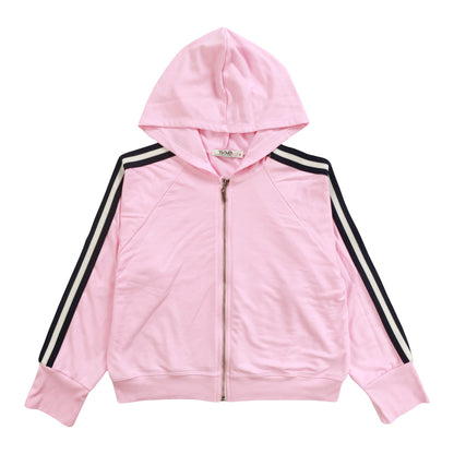 Heather Hooded Jacket with Sports Stripe