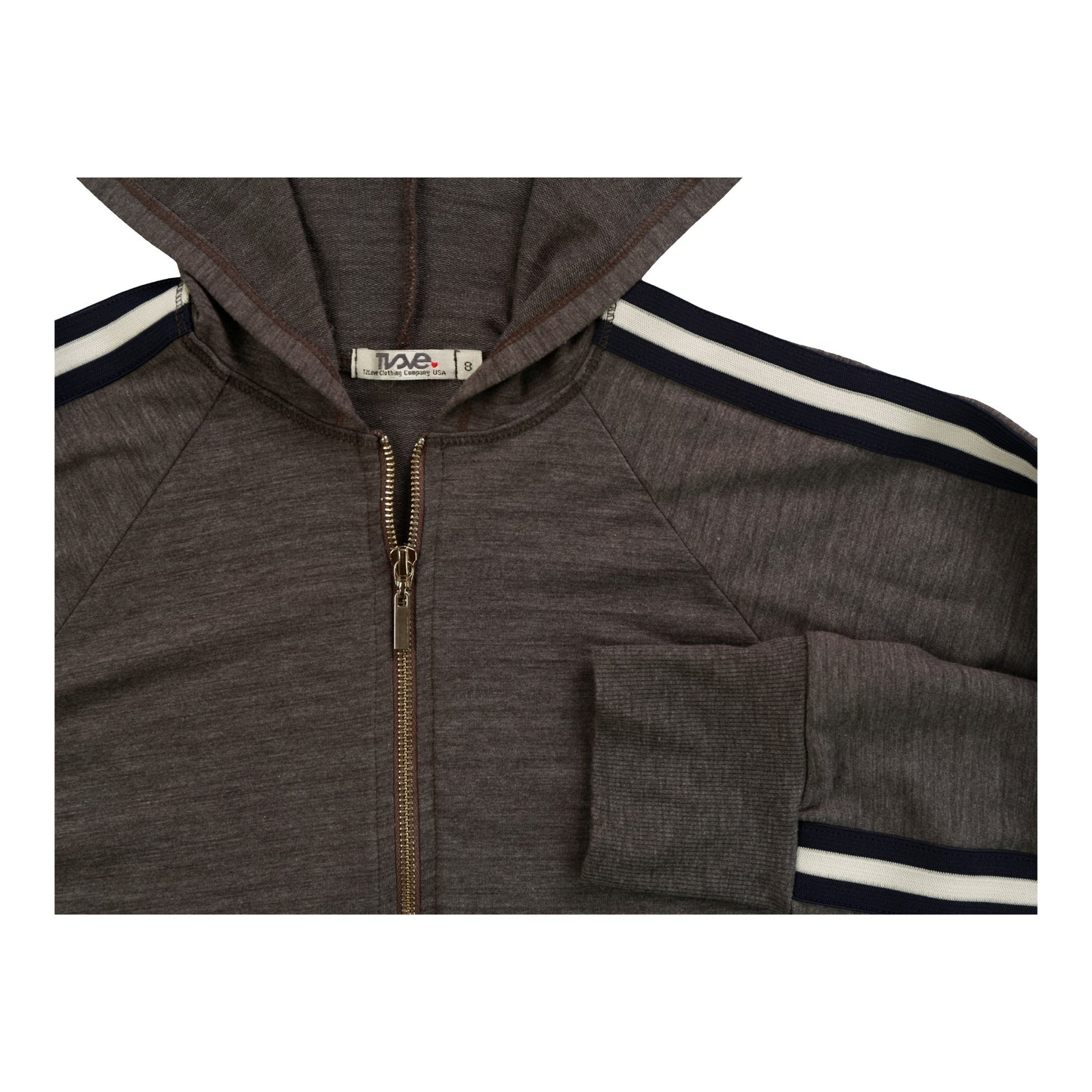 Heather Hooded Jacket with Sports Stripe