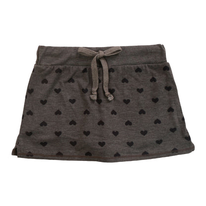 Mini Skirt Shorts (Mini Black Hearts Pattern)