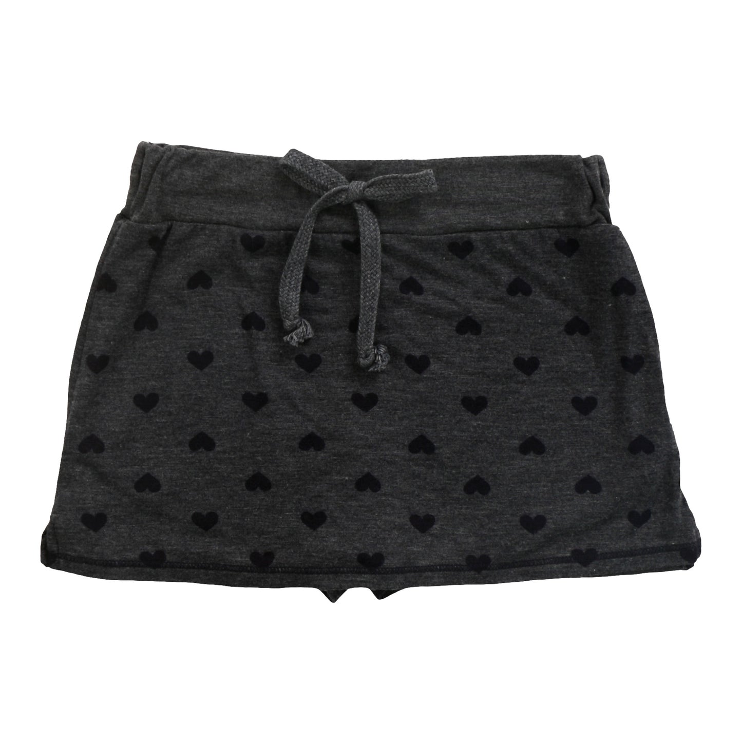 Mini Skirt Shorts (Mini Black Hearts Pattern)