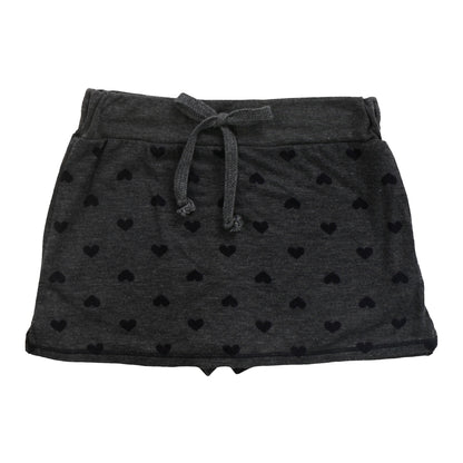 Mini Skirt Shorts (Mini Black Hearts Pattern)