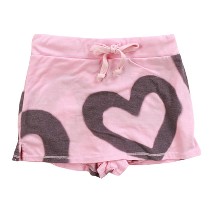 Mini Skirt Shorts (Large Heart Outlines Pattern)
