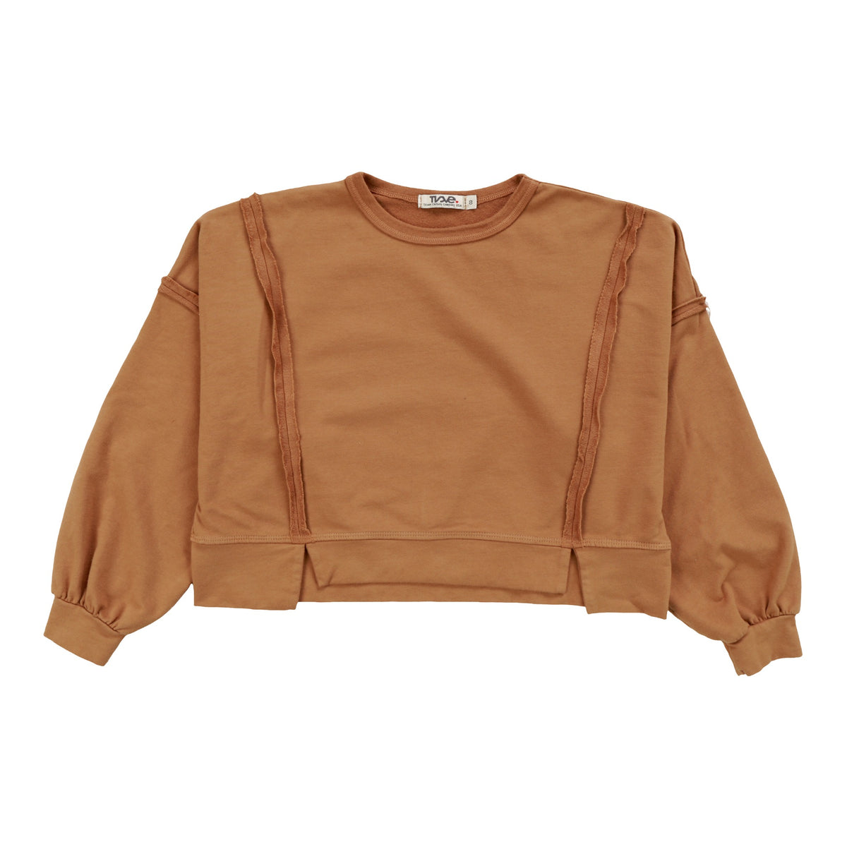 Raw-Edge Slit Hem Sweatshirt