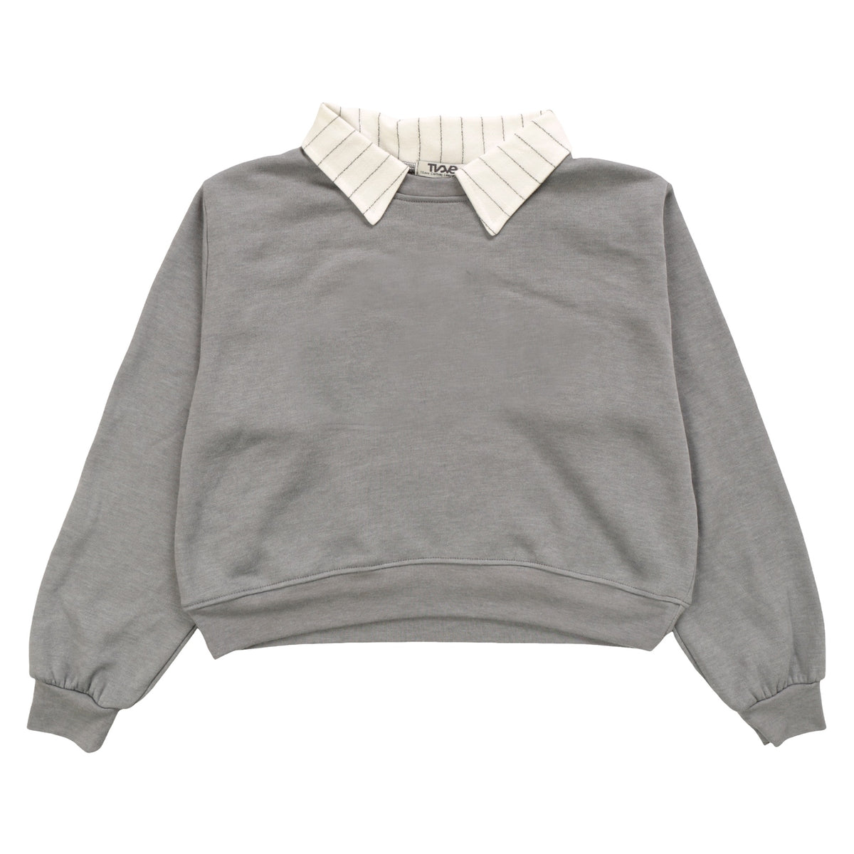 Collared Long-Sleeved Crew Sweatshirt
