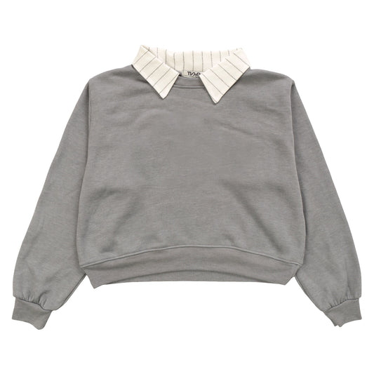 Collared Long-Sleeved Crew Sweatshirt