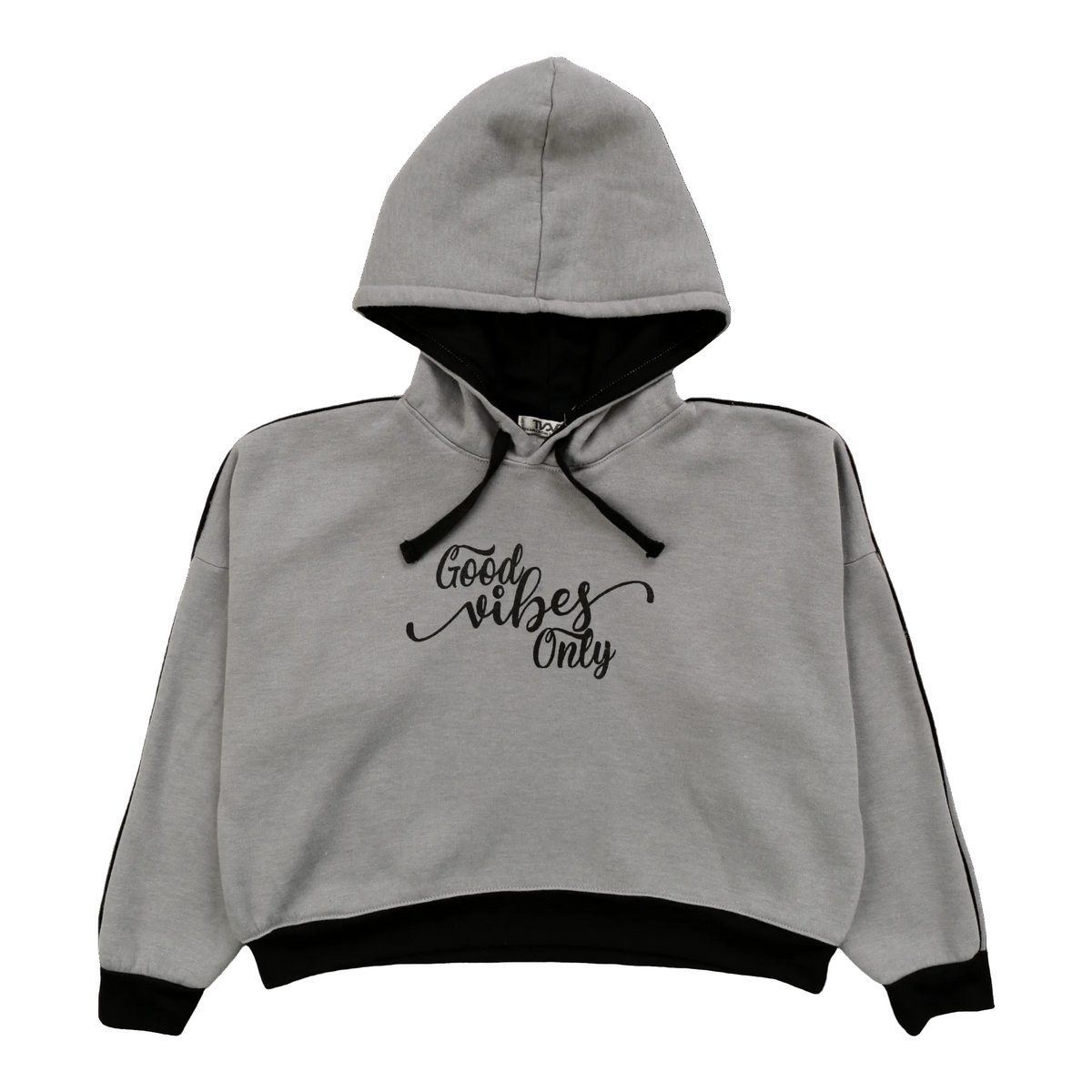 Hoodie with Piping ("Good Vibes Only")