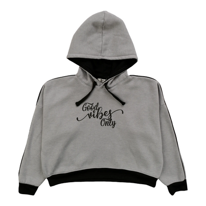 Hoodie with Piping ("Good Vibes Only")