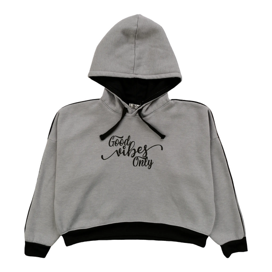 Hoodie with Piping ("Good Vibes Only")