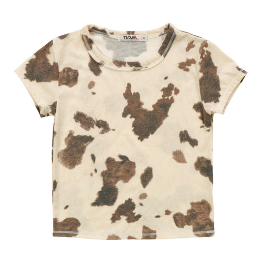 Signature Cap Sleeve Tee (Cow Pattern)