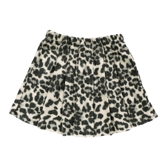 Pleated Front Skirt (Leopard Pattern)