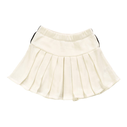 Pleated Skirt with Piping