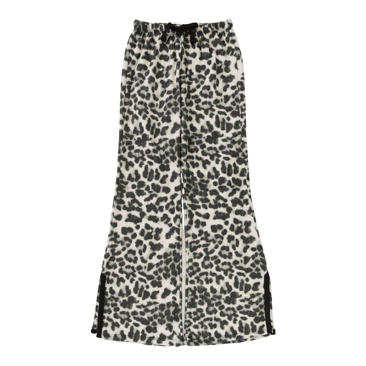 Side-Slitted Flare Pants (Leopard Pattern)