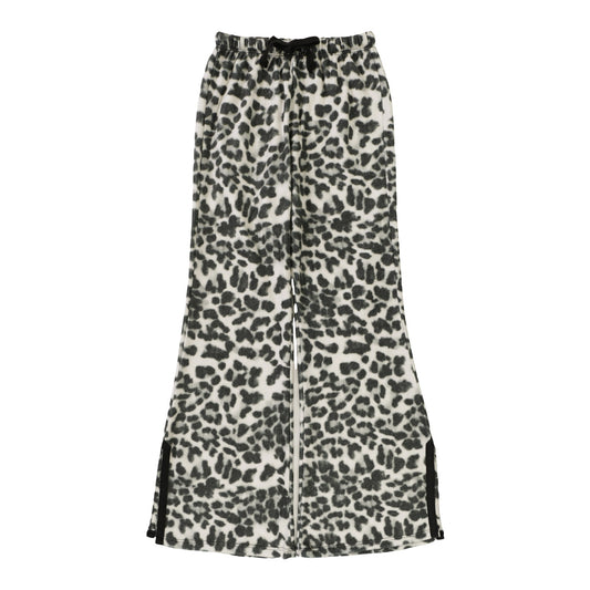 Side-Slitted Flare Pants (Leopard Pattern)