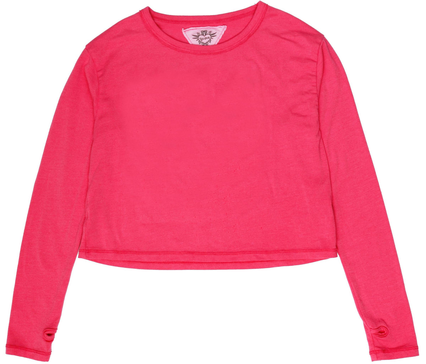 Heather Long-Sleeved Boxy Tee with Thumbholes