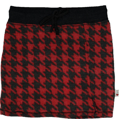 Mini Skirt with Side Slit (Houndstooth Pattern)