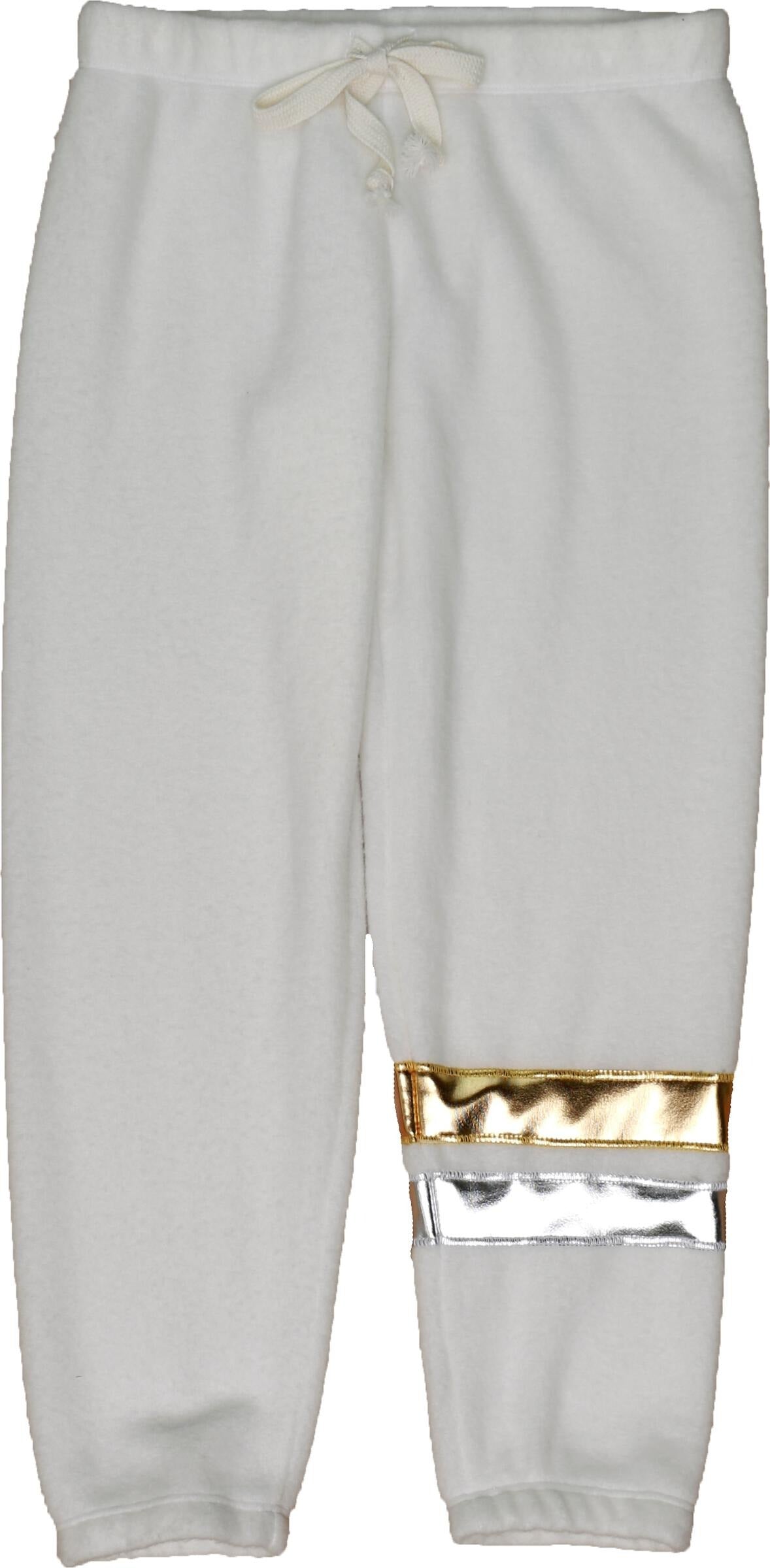 Contrasting Foil-Strip Sweatpants