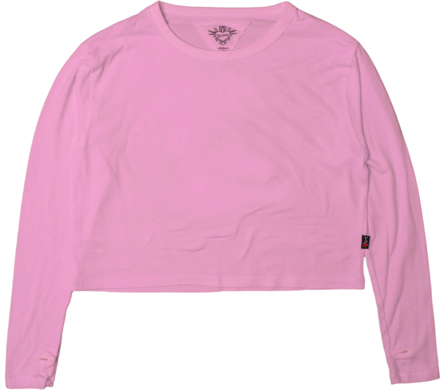 Long-Sleeved Boxy Tee with Thumbholes