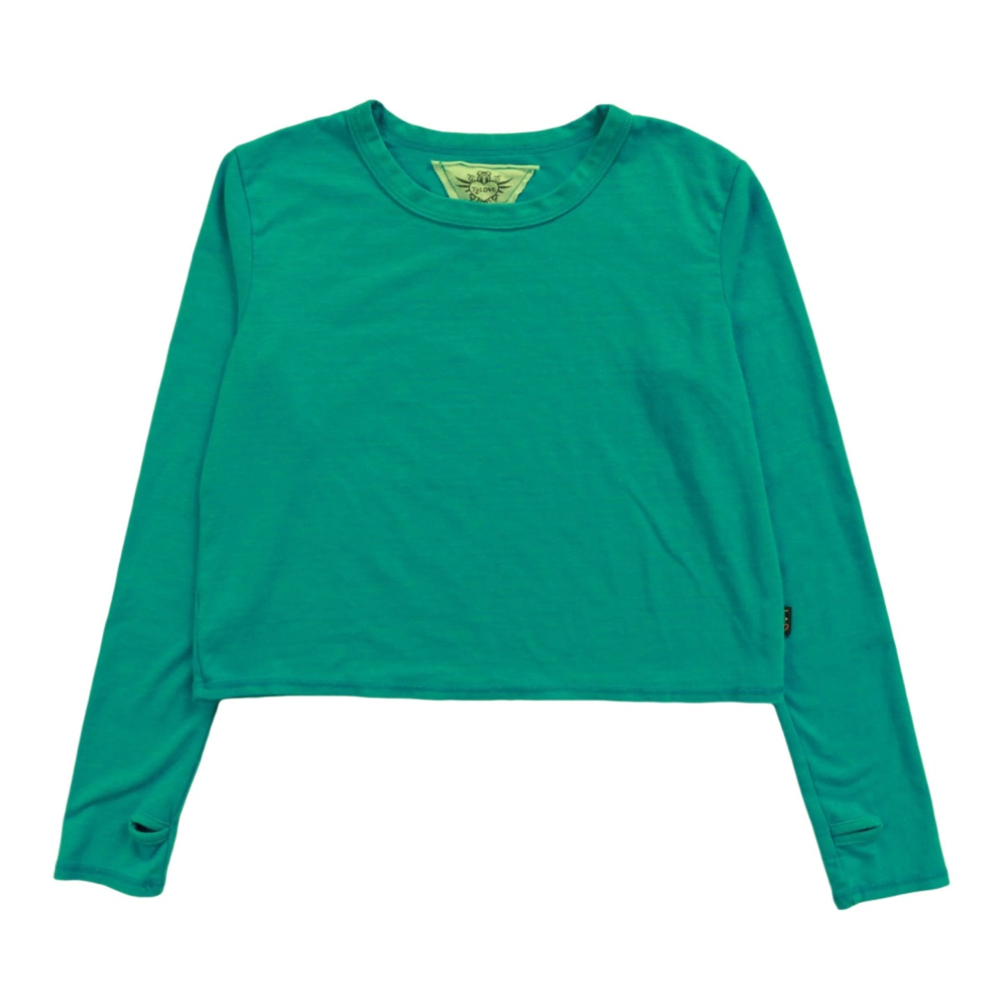 Long-Sleeved Boxy Tee with Thumbholes