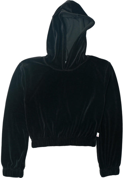 Elastic-Cuffed Hoodie (Velour)
